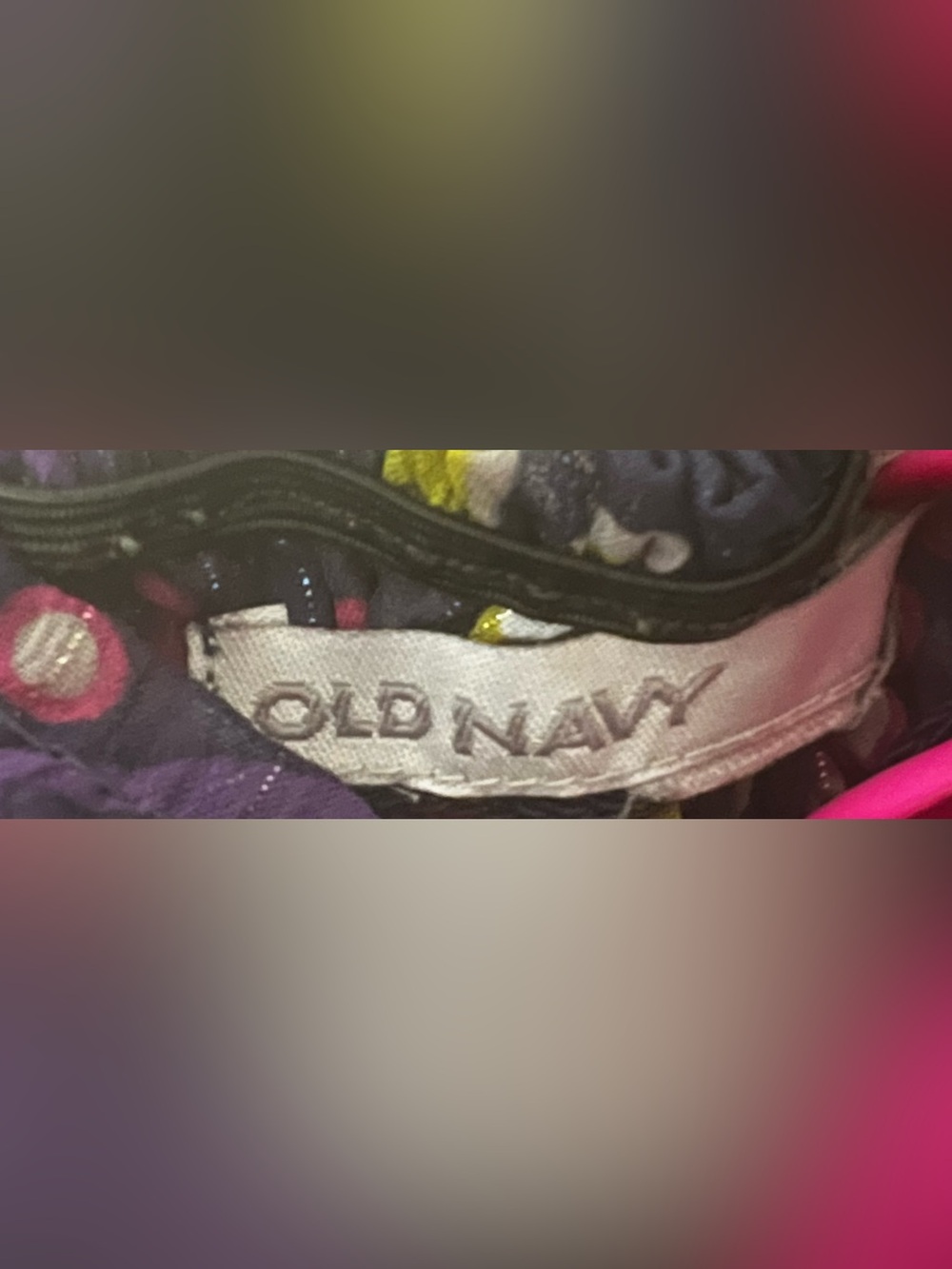 Old Navy Navy Strapless Maxi Dress with Teal, Magenta, and Lime Medallions - Picture 2 of 4